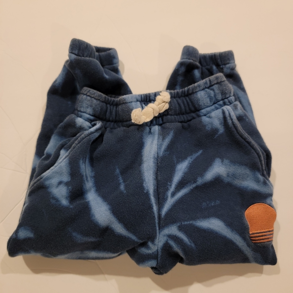 Tiny Whales Sweatpants tie dye acid wash size 2t blue navy sun